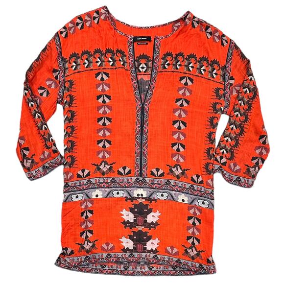 Isabel Marant Sofia Printed Tunic in Red Modal - Picture 8 of 8